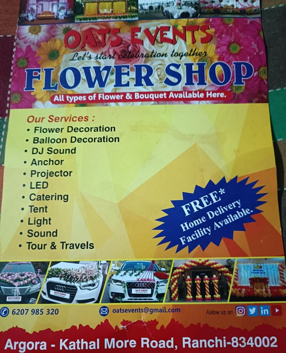 OATS EVENTS AND FLOWER SHOP IN RANCHI